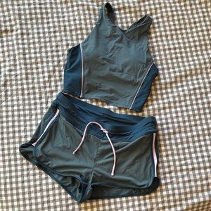 Athleta Teal and Pink Swim Set